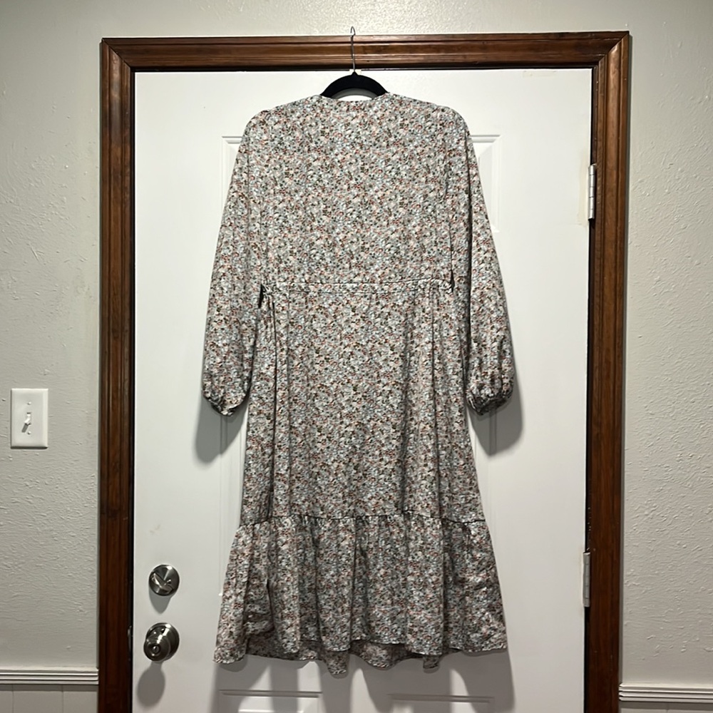 ‼️SOLD‼️ SHEIN XS-M Cottage Core Floral print Working button Tie Long sleeve - Picture 8 of 9